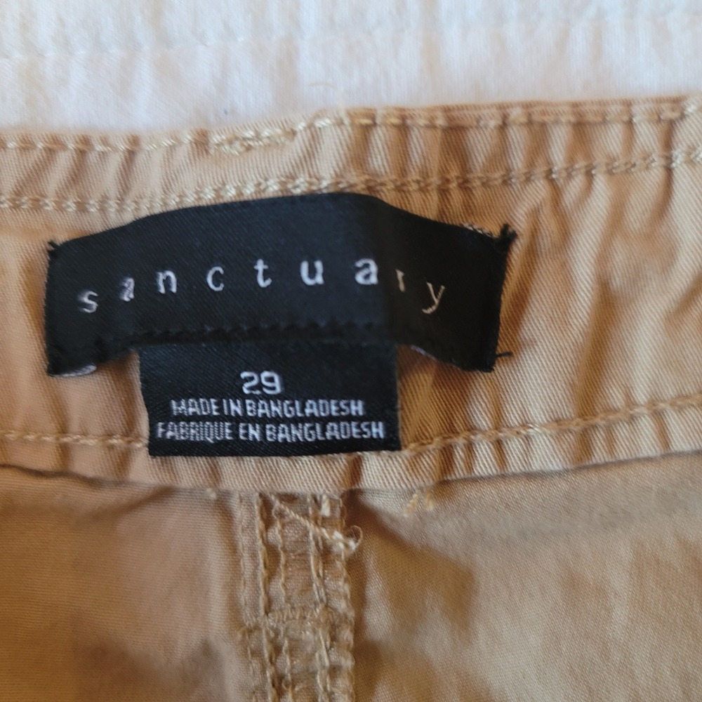 Sanctuary Cargo Jogger Pants Tan Utility Pockets Drawstring Ankle Women Size 29 - Picture 5 of 8